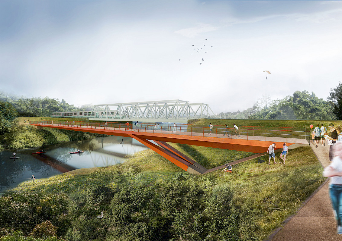 Visualisierung Lippesprung © Leonhardt, Andrä und Partner Beratende Ingenieure VBI AG / SCHOYERER ARCHITEKTEN_SYRA