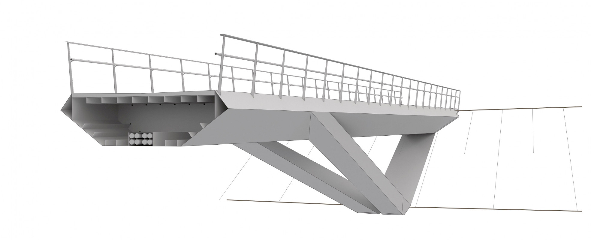 Schnitt Lippebrücke © Leonhardt, Andrä und Partner Beratende Ingenieure VBI AG / SCHOYERER ARCHITEKTEN_SYRA