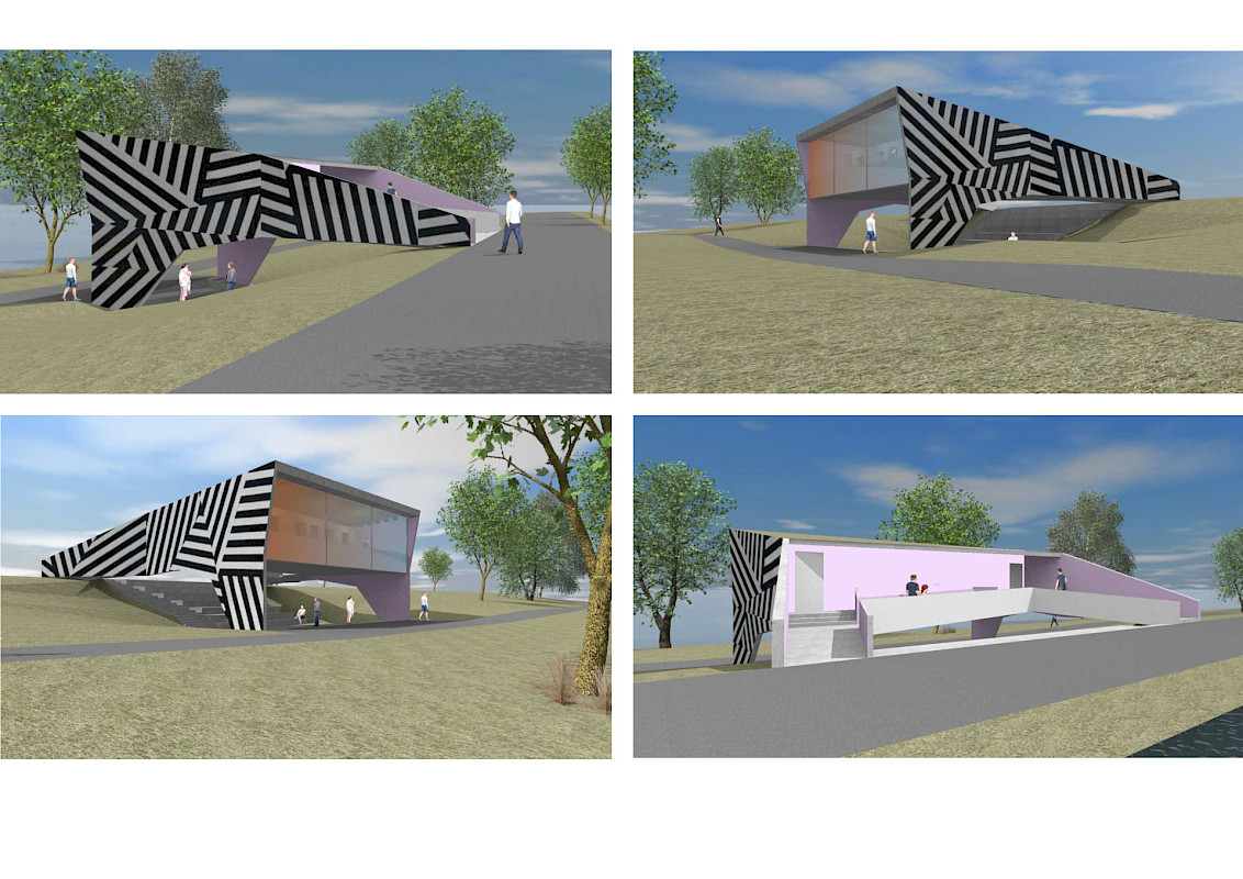 Perspektiven Fassadenvarianten mit Graffiti