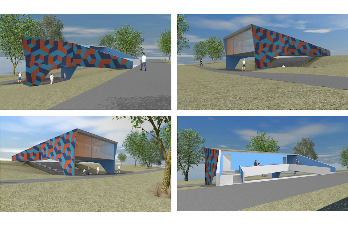 Perspektiven Fassadenvarianten mit Graffiti