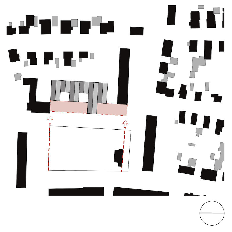 Entwurf - Symbiose der Maßstäbe in einem Baukörper